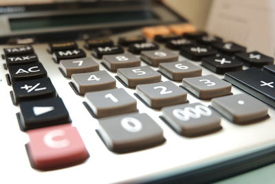 Close-up of calculator