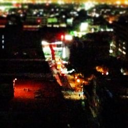 View of illuminated cityscape at night
