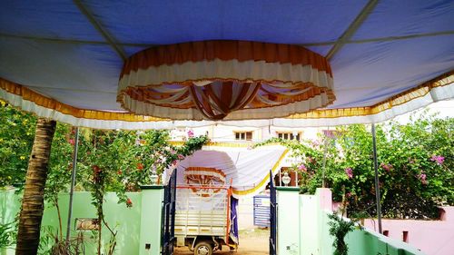 Low angle view of decoration hanging from ceiling