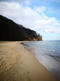 Scenic view of beach against sky