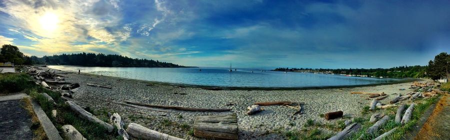 Panoramic view of beach against sky