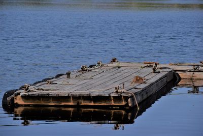 High angle view of a boat