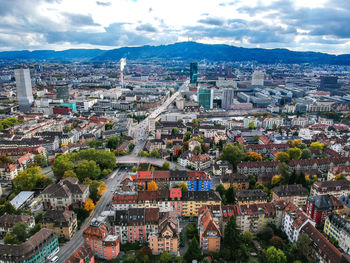 High angle view of cityscape