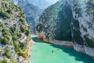 Scenic view of sea and mountains
