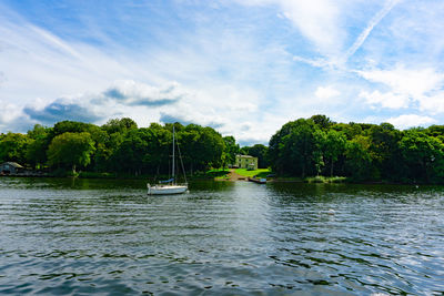 Scenic view of river against sky