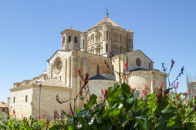 Low angle view of traditional building against clear sky