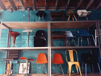 Chairs in shelf