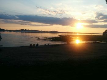 Scenic view of sunset over sea