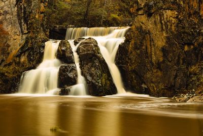 Scenic view of waterfall