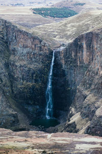 Scenic view of waterfall