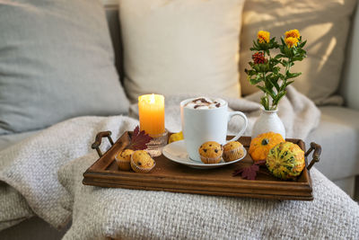 Close-up of food on table