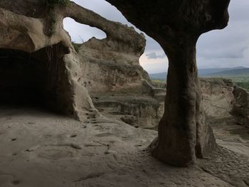 Rock formation against sky