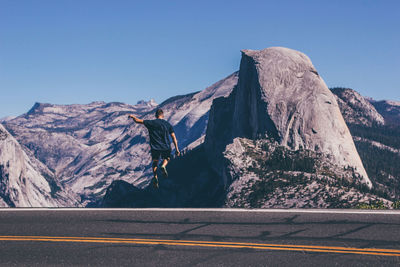 Scenic view of mountains against clear sky