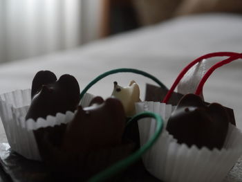 Close-up of food on table