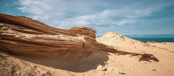 Scenic view of desert against sky