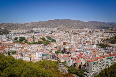 High angle view of town