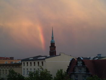 Buildings at sunset