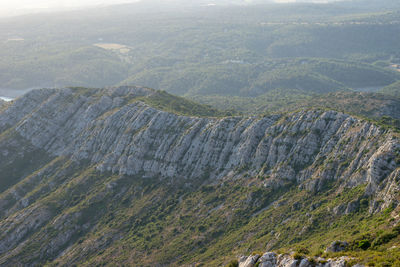 High angle view of a land