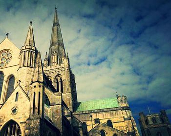 Low angle view of church against sky