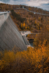 High angle view of dam