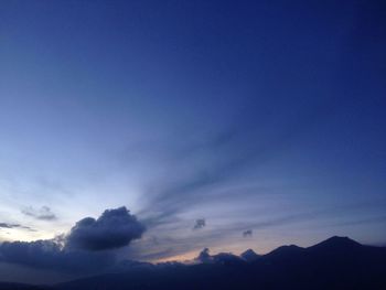 Low angle view of sky at sunset