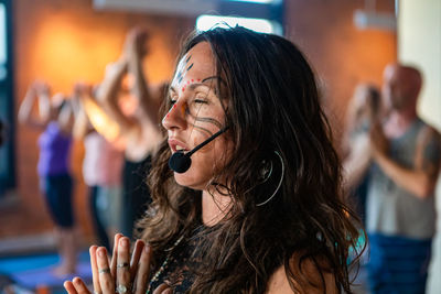 Close-up portrait of woman