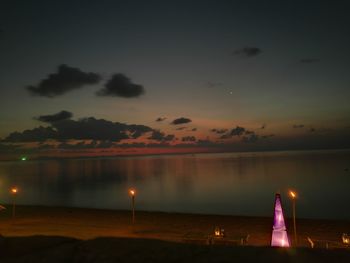 Scenic view of sea against sky at sunset