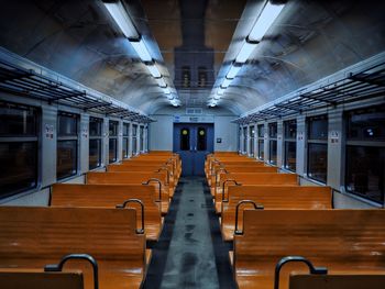 Empty night suburban train