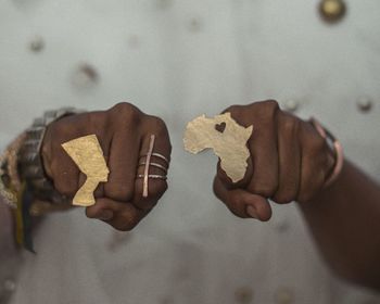 Close-up of hand holding cookies