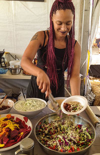 Woman eating food