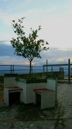 Scenic view of sea against sky at sunset