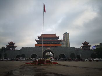 View of historical building against cloudy sky