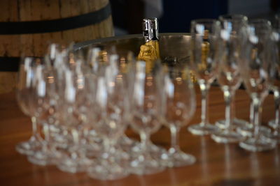 Close-up of wine glass on table