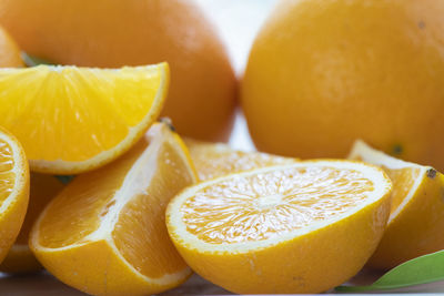 Close-up of oranges on table