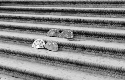 Hand fans on steps