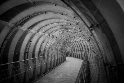 Interior of illuminated tunnel