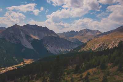 Scenic view of mountains against sky