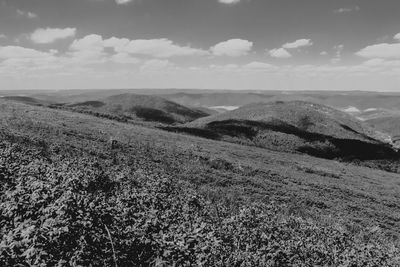 Scenic view of land against sky