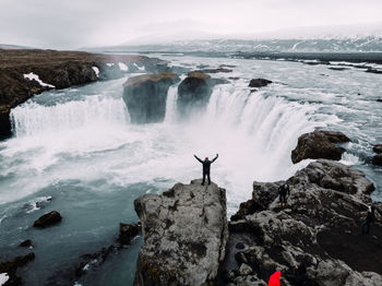 Scenic view of waterfall