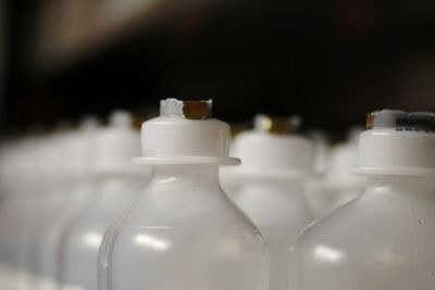 Close-up of bottles