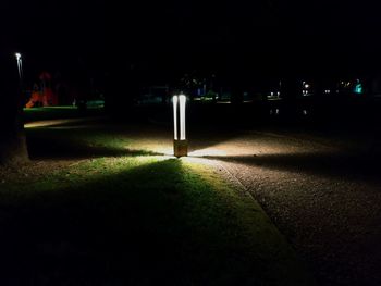 Street light in park at night