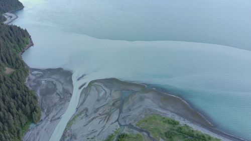 High angle view of beach against sky