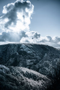 Low angle view of mountain against sky