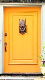 Close-up of closed door