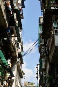 Low angle view of buildings against sky