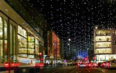 Road in city at night