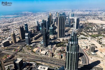 High angle view of cityscape