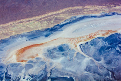 High angle view of water on land