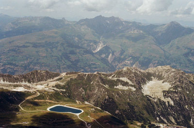 Scenic view of snowcapped mountains