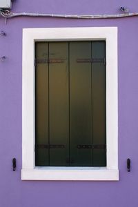 Closed door of building